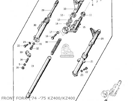 FRONT FORK ('74 -'75 KZ400/KZ400 - KZ400D3 1976 CANADA