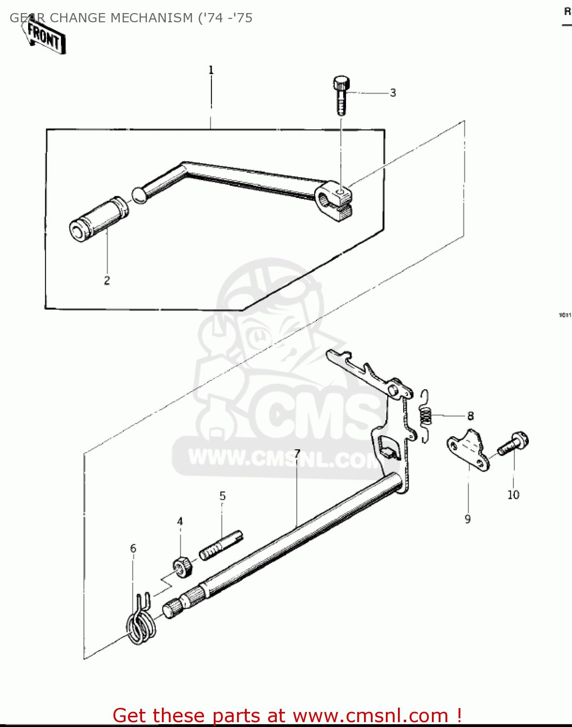GEAR CHANGE MECHANISM ('74 -'75 KZ400D4 1977 CANADA