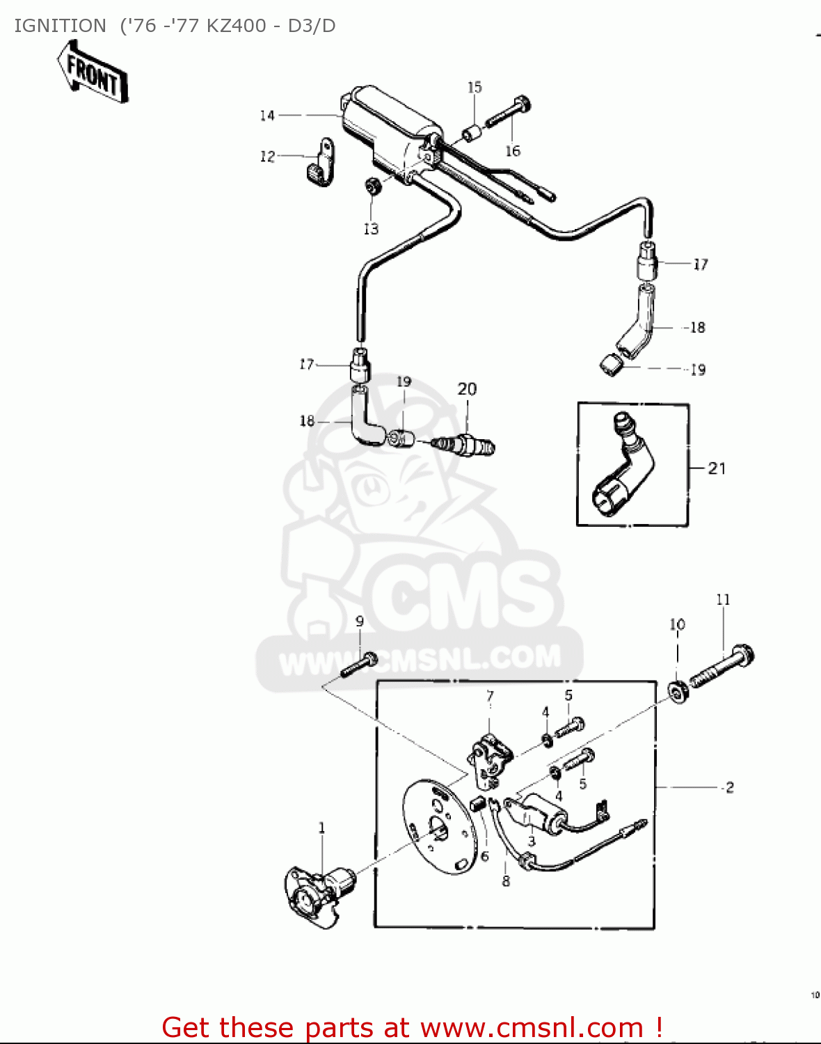 IGNITION  ('76 -'77 KZ400 - D3/D KZ400D4 1977 CANADA