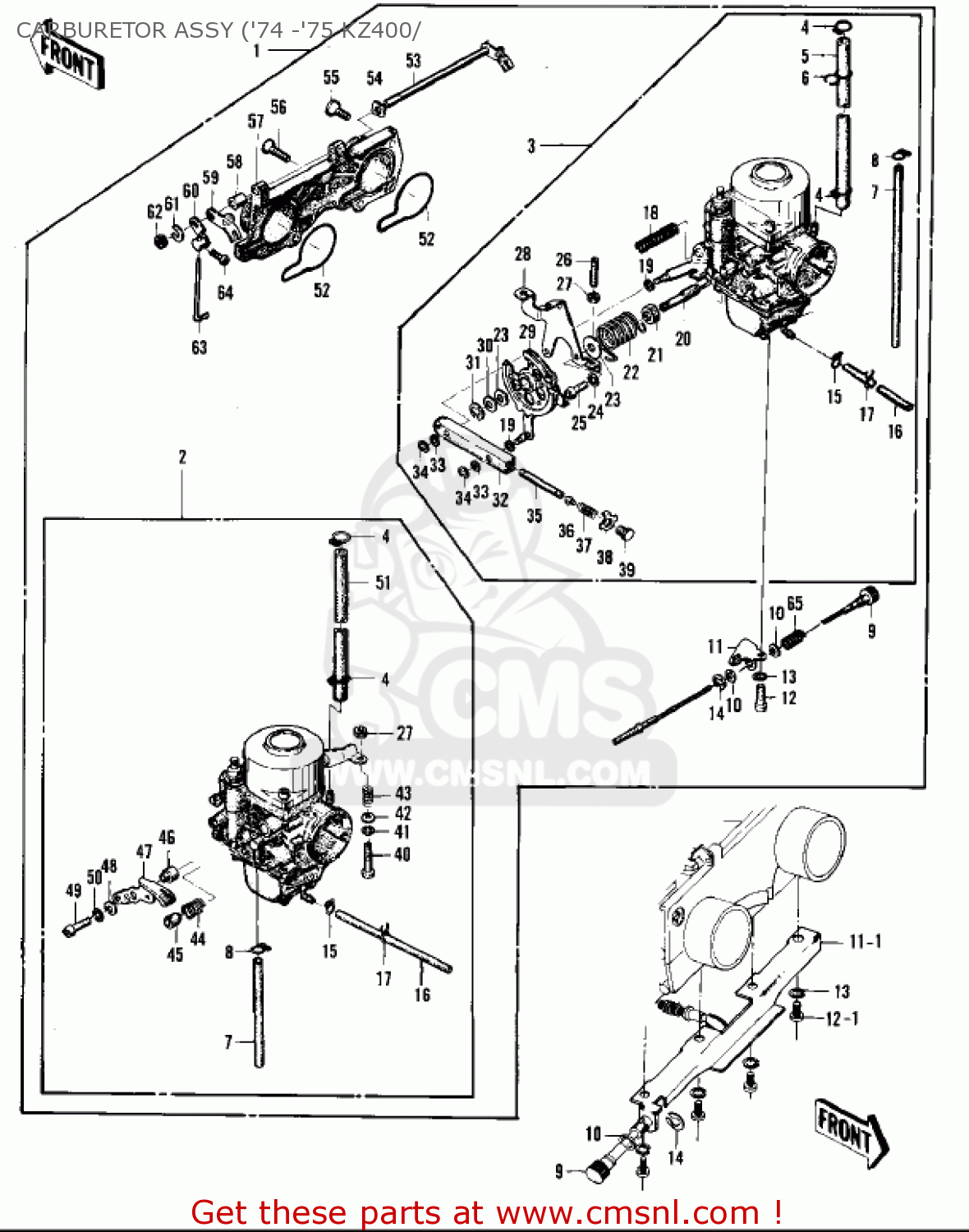 CARBURETOR ASSY ('74 -'75 KZ400/ KZ400D4 1977 CANADA