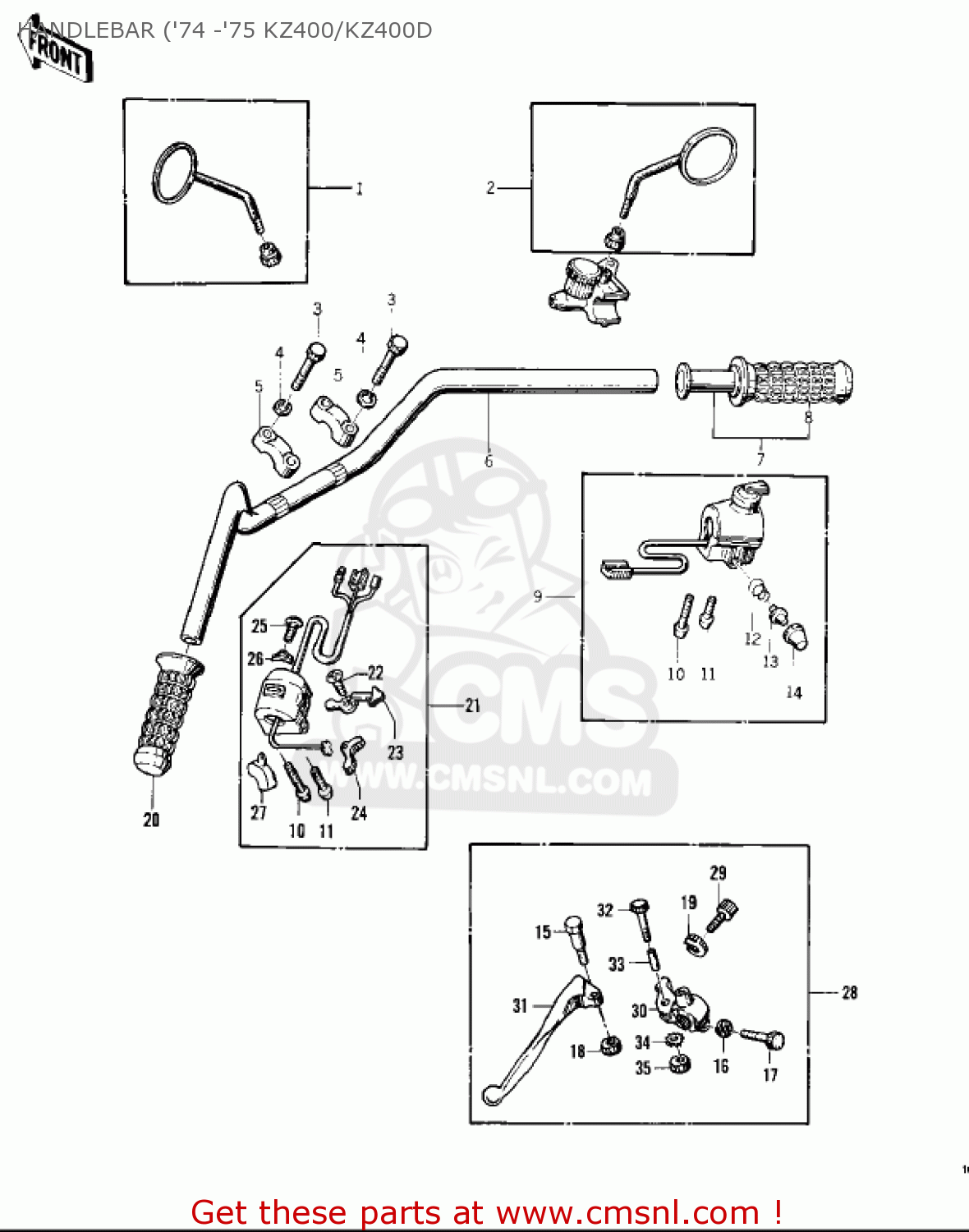 HANDLEBAR ('74 -'75 KZ400/KZ400D KZ400D4 1977 CANADA