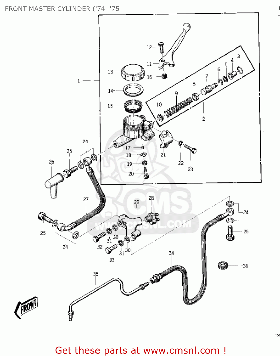 FRONT MASTER CYLINDER ('74 -'75 KZ400D4 1977 CANADA