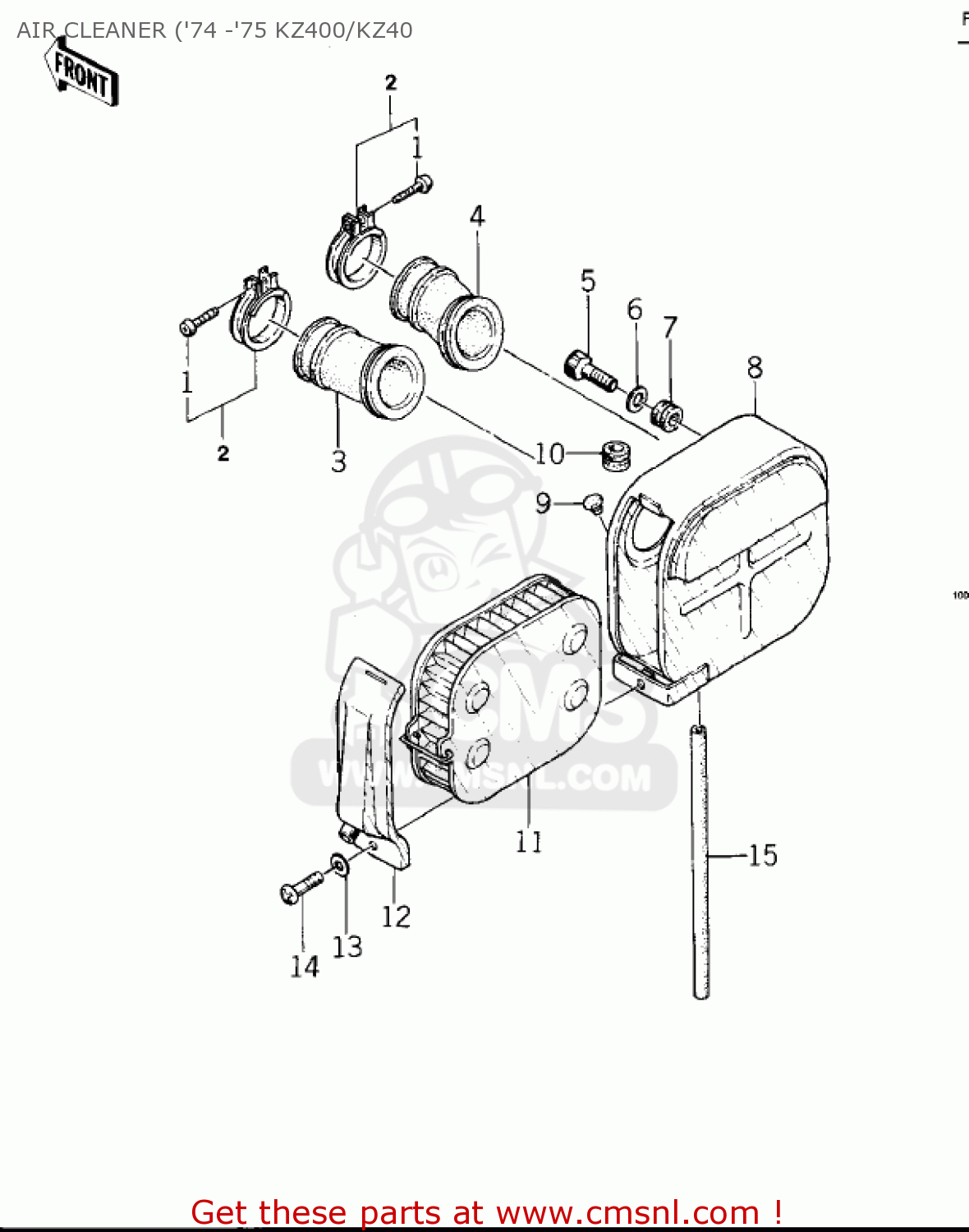 AIR CLEANER ('74 -'75 KZ400/KZ40 KZ400D4 1977 CANADA