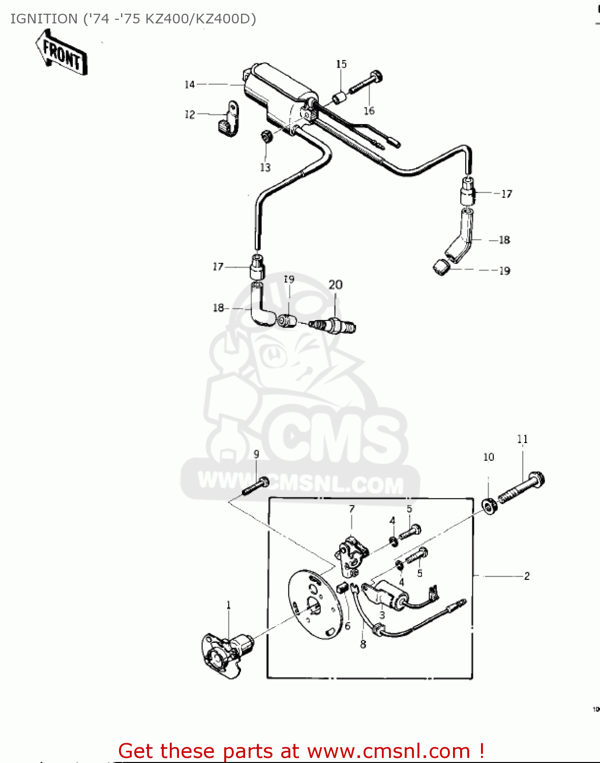 IGNITION ('74 -'75 KZ400/KZ400D) KZ400D4 1977 CANADA