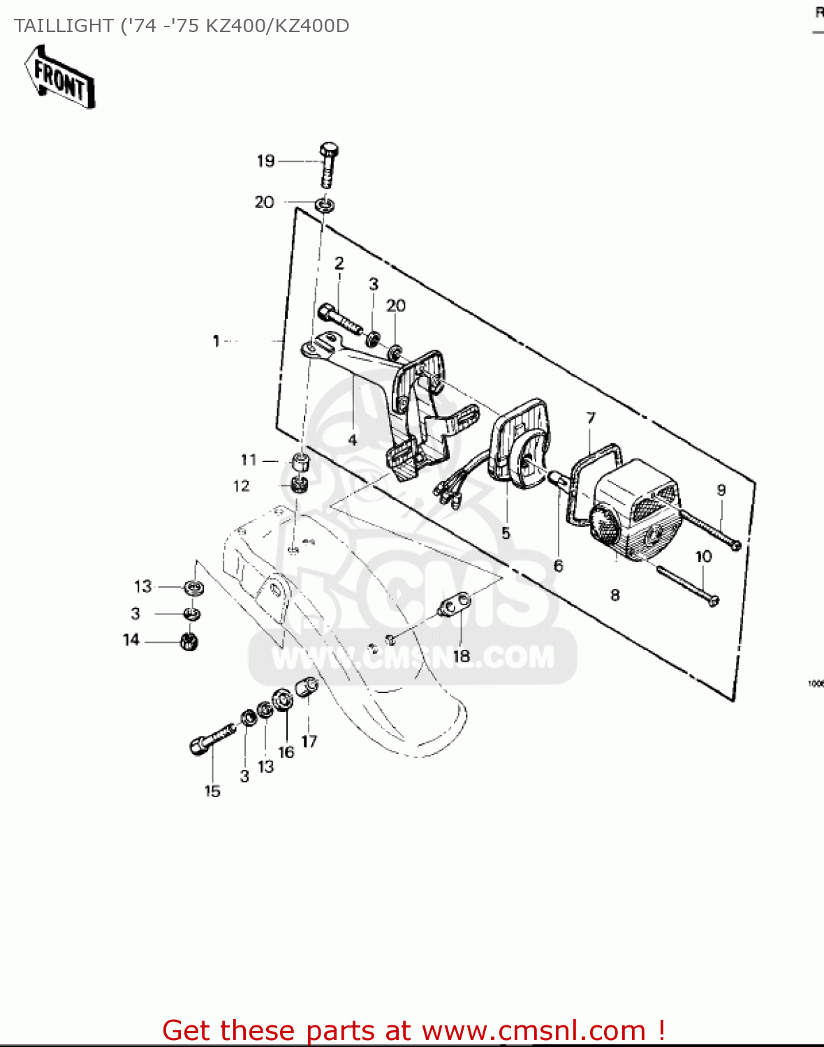 TAILLIGHT ('74 -'75 KZ400/KZ400D KZ400D4 1977 CANADA