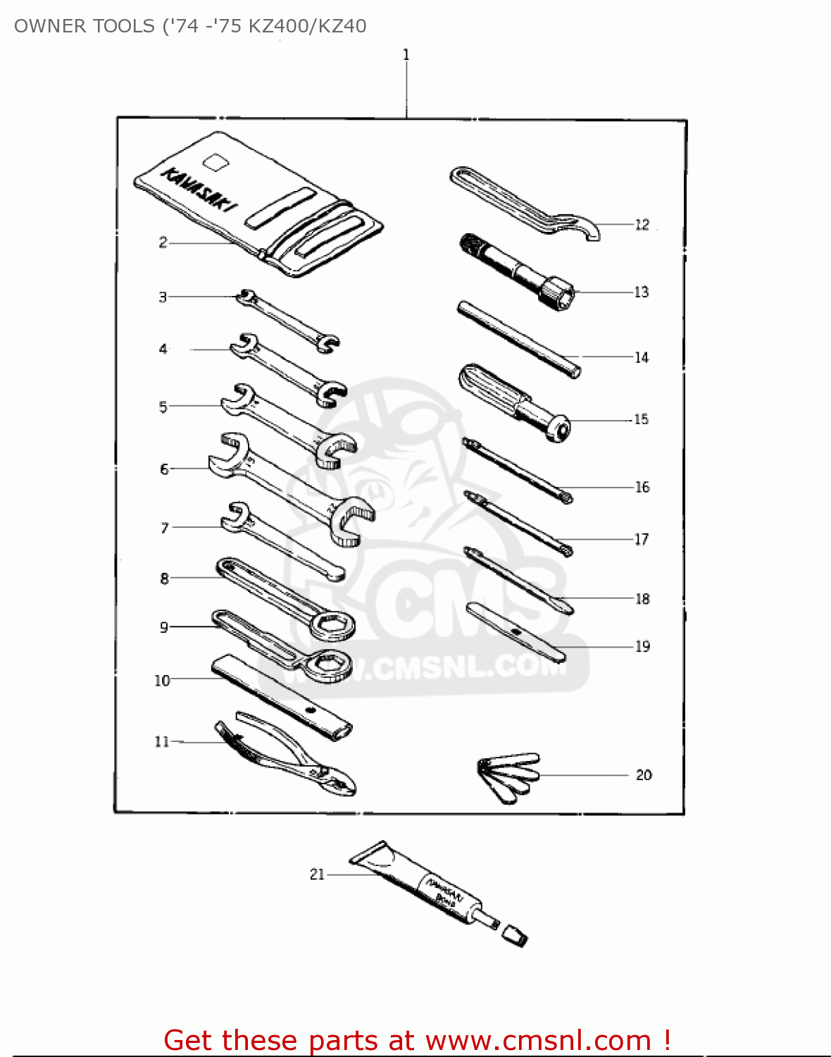 OWNER TOOLS ('74 -'75 KZ400/KZ40 KZ400D4 1977 CANADA
