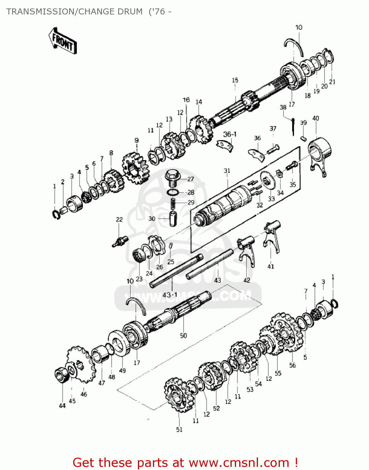 TRANSMISSION/CHANGE DRUM  ('76 - KZ400D4 1977 CANADA