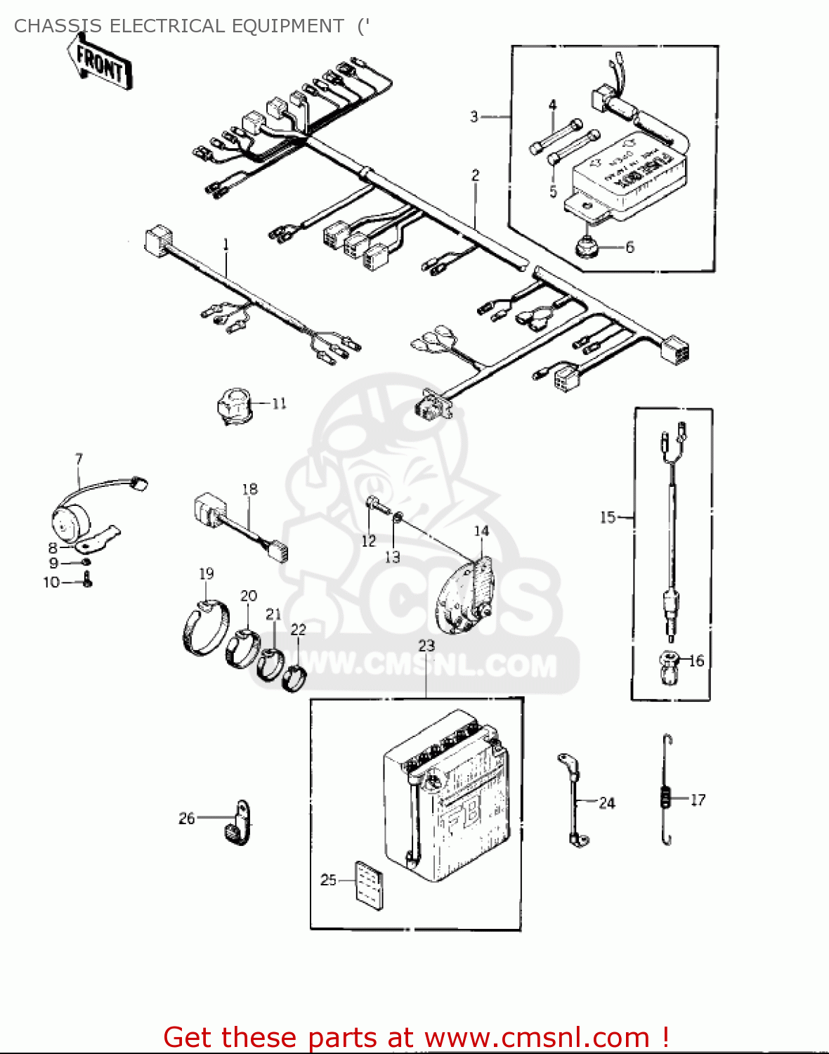 CHASSIS ELECTRICAL EQUIPMENT  (' KZ400D4 1977 CANADA