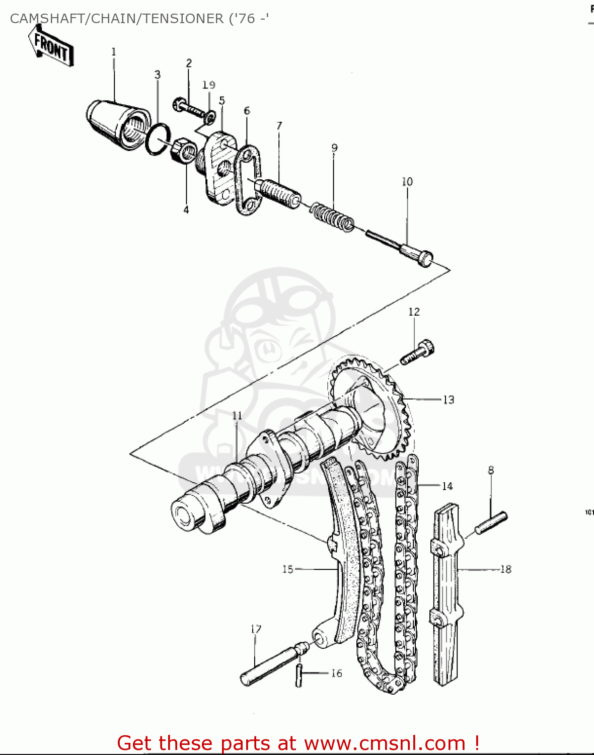 CAMSHAFT/CHAIN/TENSIONER ('76 -' KZ400D4 1977 CANADA