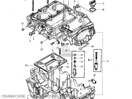 CRANKCASE ('74 -'75 KZ400/KZ400D - KZ400D4 1977 CANADA