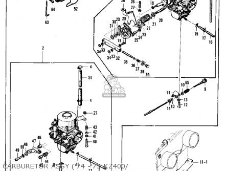 CARBURETOR ASSY ('74 -'75 KZ400/ - KZ400D4 1977 CANADA