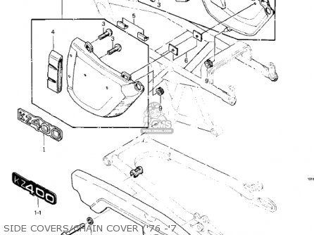 SIDE COVERS/CHAIN COVER ('76 -'7 - KZ400D4 1977 CANADA
