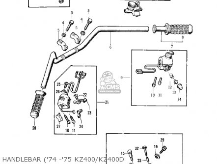 HANDLEBAR ('74 -'75 KZ400/KZ400D - KZ400D4 1977 CANADA