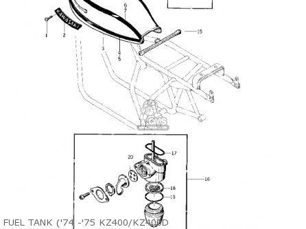 FUEL TANK ('74 -'75 KZ400/KZ400D - KZ400D4 1977 CANADA