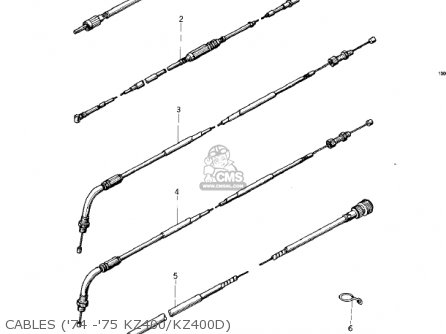 CABLES ('74 -'75 KZ400/KZ400D) - KZ400D4 1977 CANADA