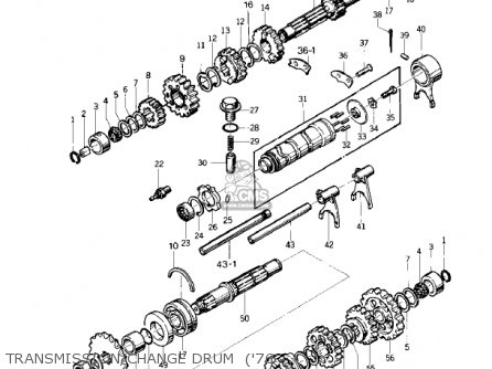 TRANSMISSION/CHANGE DRUM  ('76 - - KZ400D4 1977 CANADA