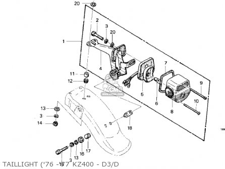 TAILLIGHT ('76 -'77 KZ400 - D3/D - KZ400D4 1977 CANADA