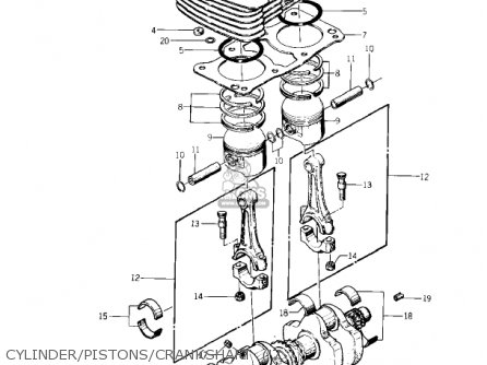 CYLINDER/PISTONS/CRANKSHAFT  ('7 - KZ400D4 1977 CANADA