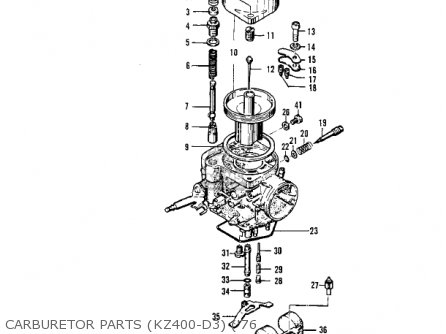 CARBURETOR PARTS (KZ400-D3) ('76 - KZ400D4 1977 CANADA