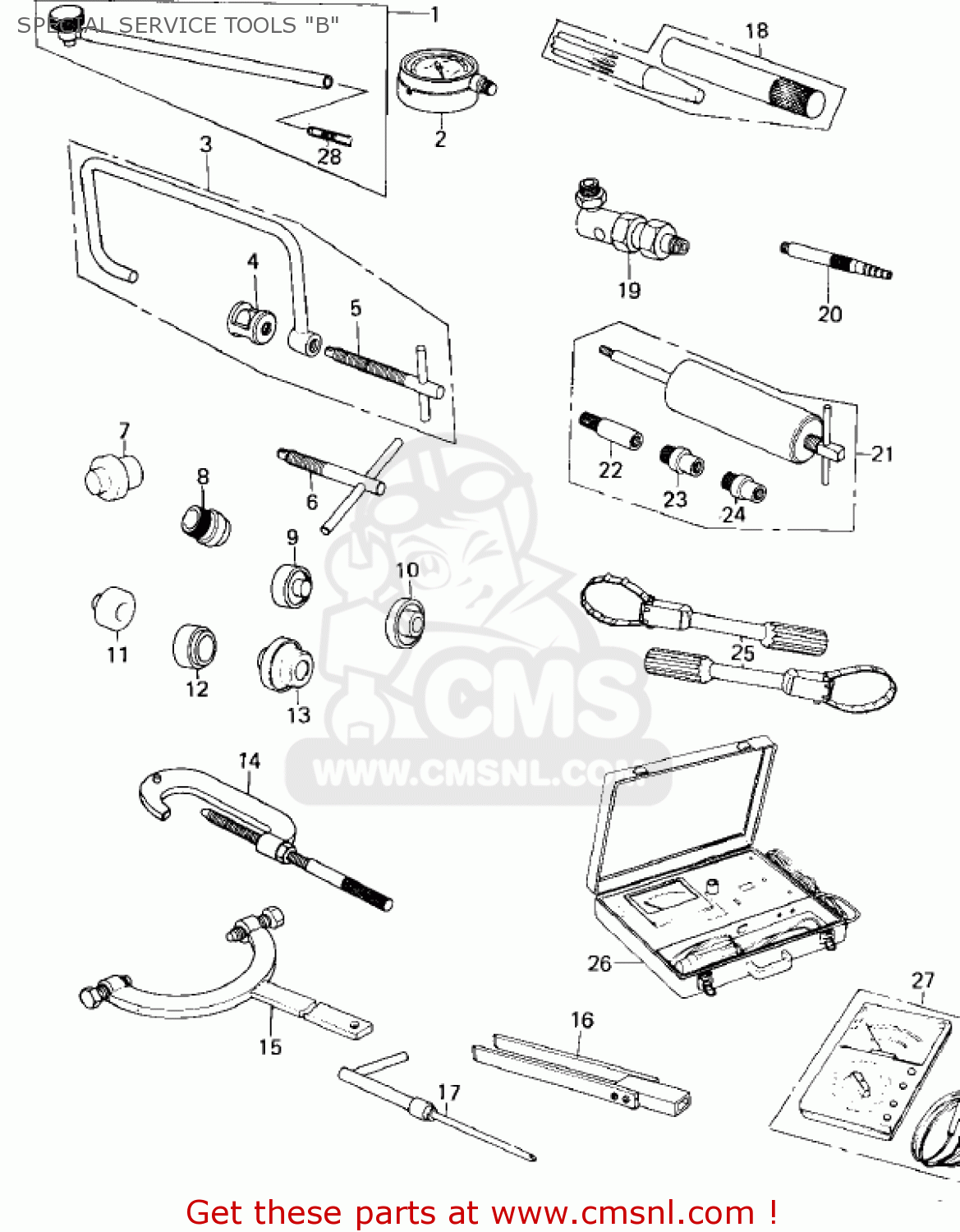 SPECIAL SERVICE TOOLS "B" KZ400H1 1979 USA CANADA / MPH KPH