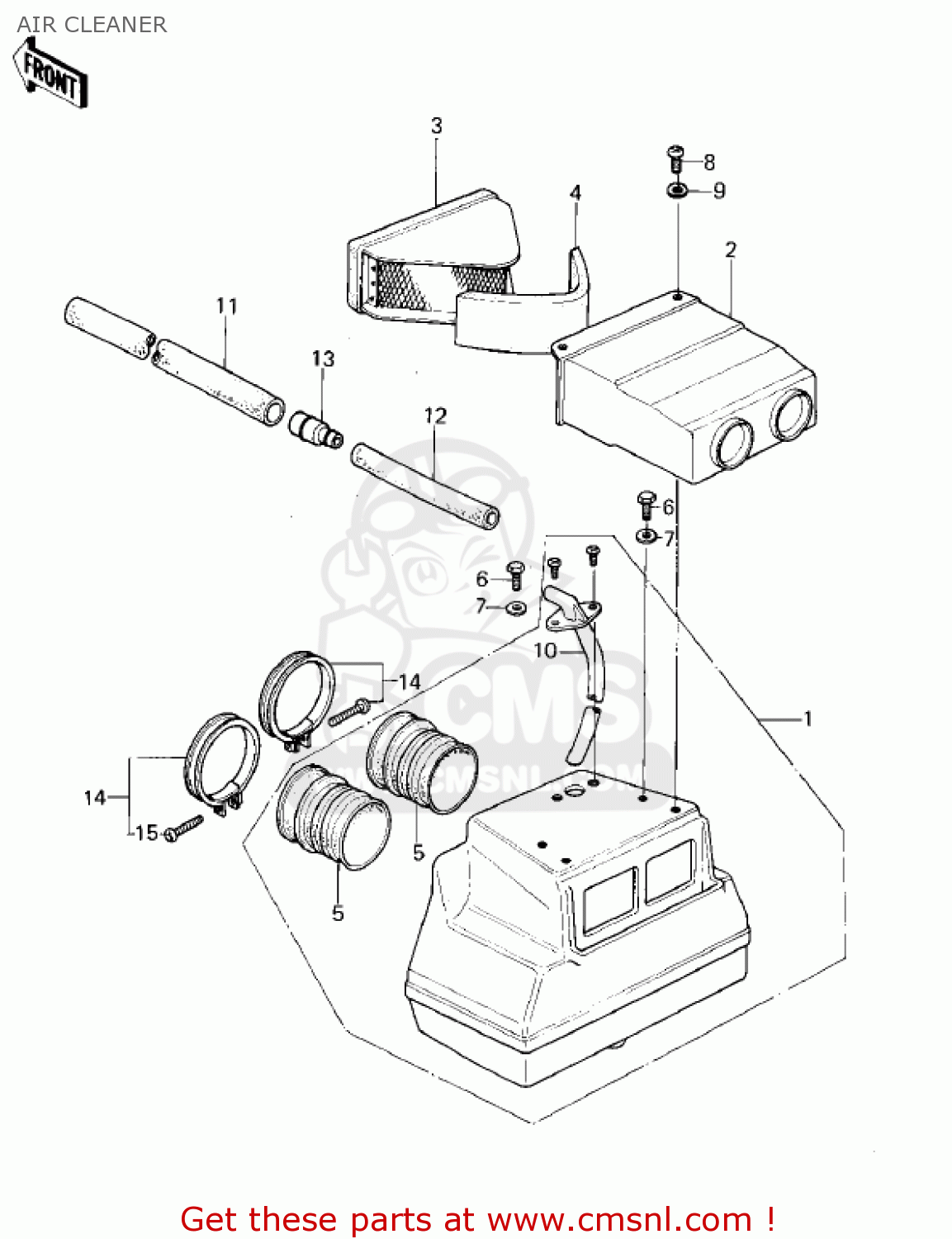 AIR CLEANER KZ400H1 1979 USA CANADA / MPH KPH