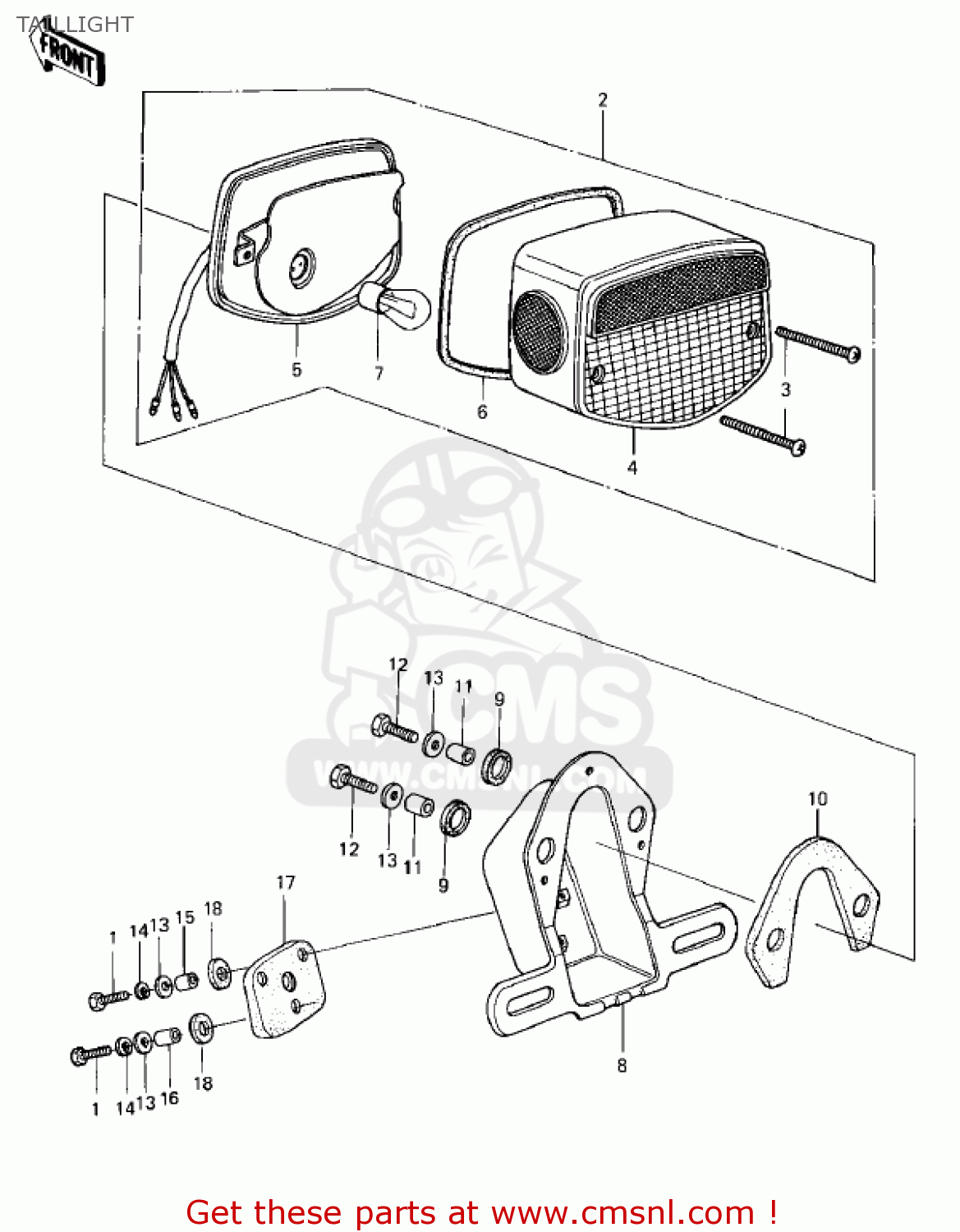 TAILLIGHT KZ400H1 1979 USA CANADA / MPH KPH