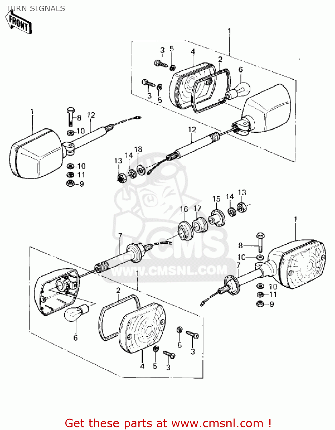 TURN SIGNALS KZ400H1 1979 USA CANADA / MPH KPH