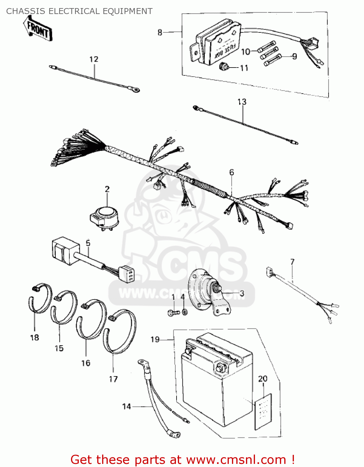 CHASSIS ELECTRICAL EQUIPMENT KZ400H1 1979 USA CANADA / MPH KPH