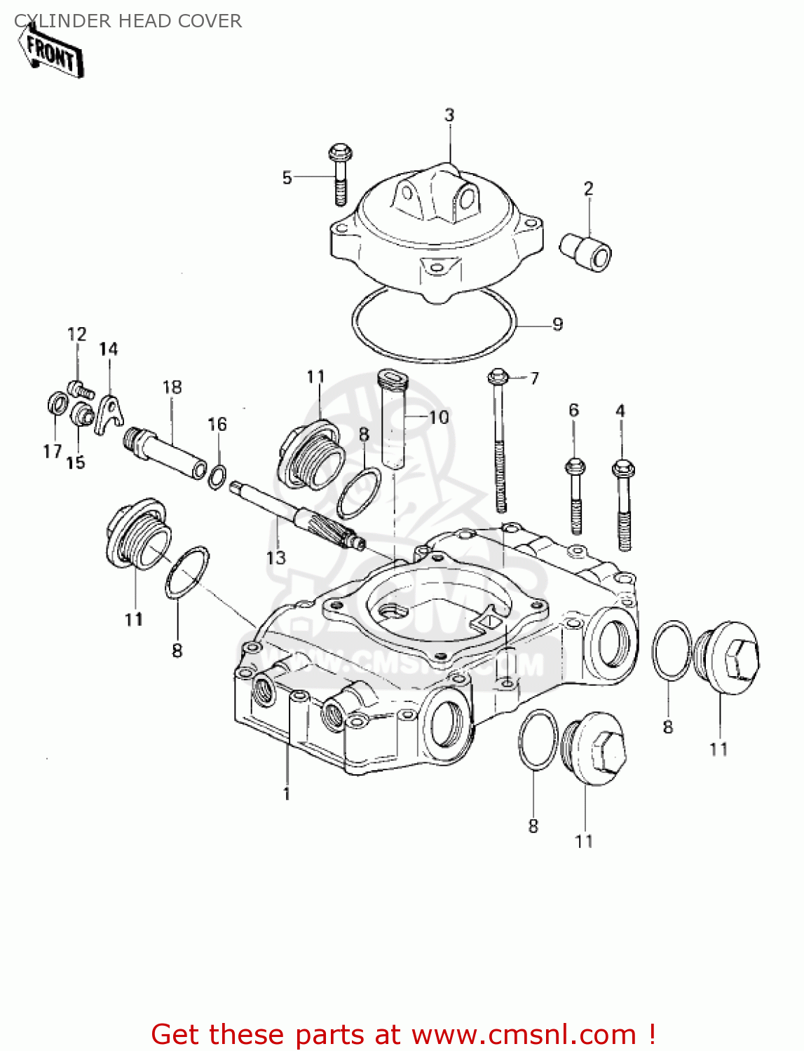 CYLINDER HEAD COVER KZ400H1 1979 USA CANADA / MPH KPH