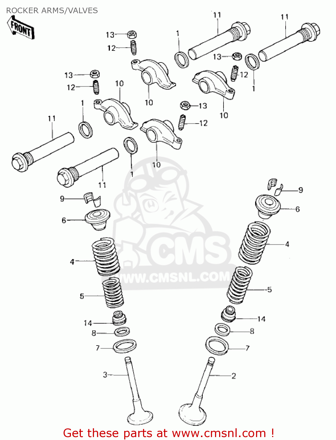 ROCKER ARMS/VALVES KZ400H1 1979 USA CANADA / MPH KPH