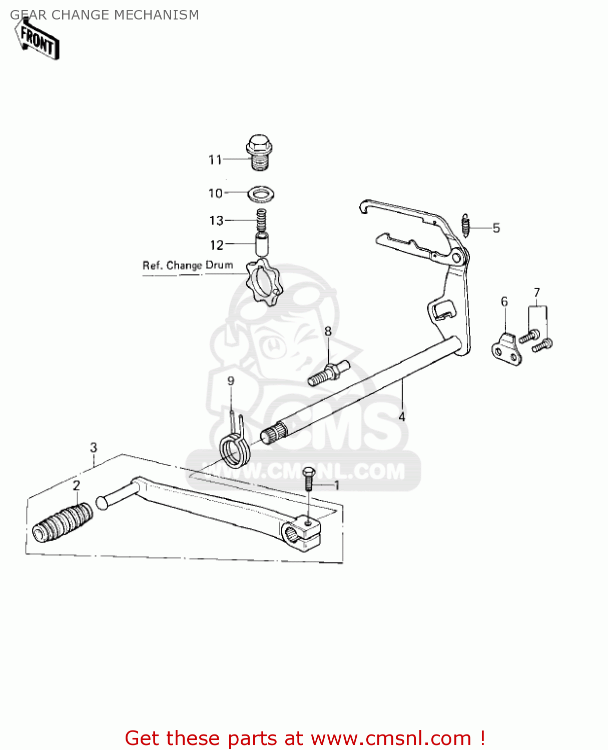 GEAR CHANGE MECHANISM KZ400H1 1979 USA CANADA / MPH KPH