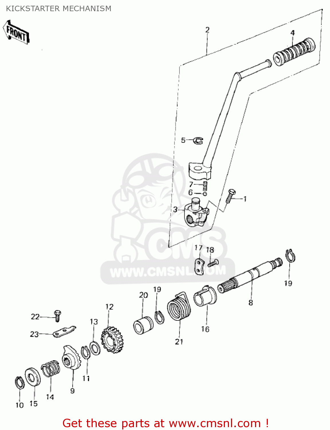 KICKSTARTER MECHANISM KZ400H1 1979 USA CANADA / MPH KPH