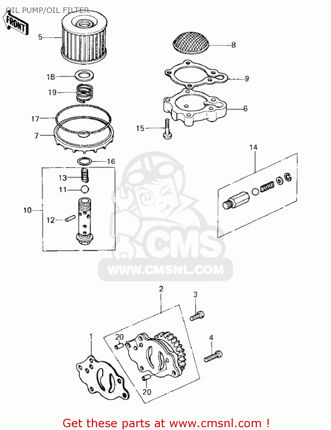OIL PUMP/OIL FILTER KZ400H1 1979 USA CANADA / MPH KPH