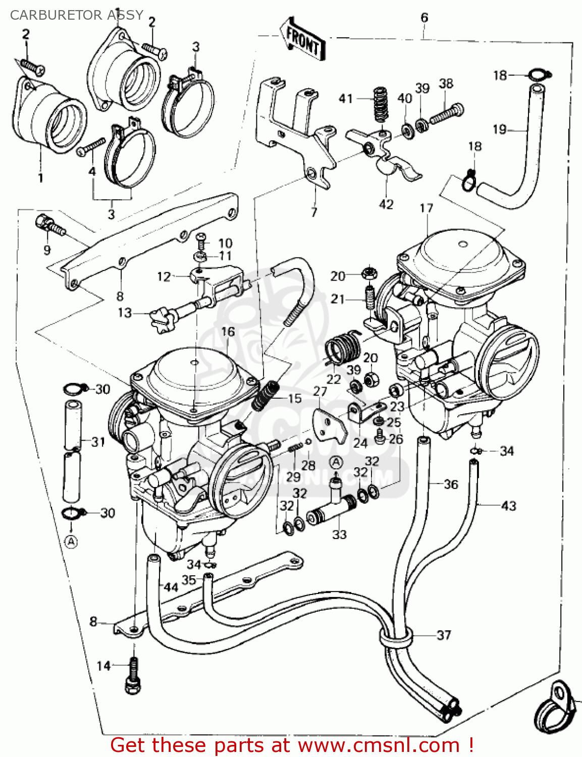 CARBURETOR ASSY KZ400H1 1979 USA CANADA / MPH KPH