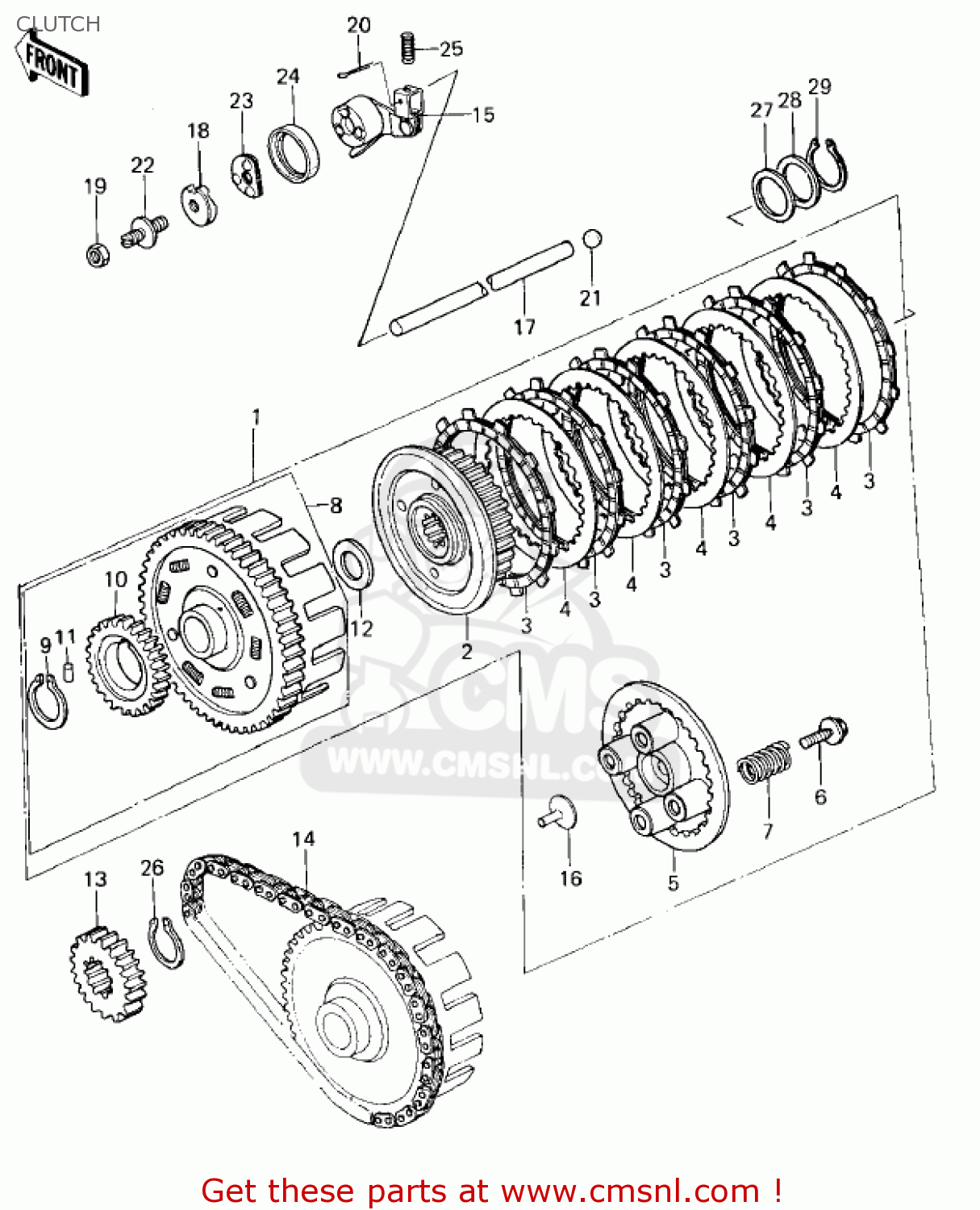 CLUTCH KZ400H1 1979 USA CANADA / MPH KPH
