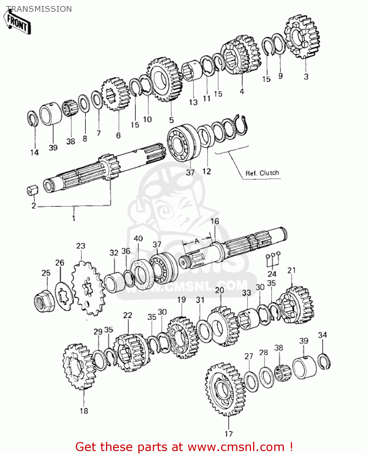 TRANSMISSION KZ400H1 1979 USA CANADA / MPH KPH