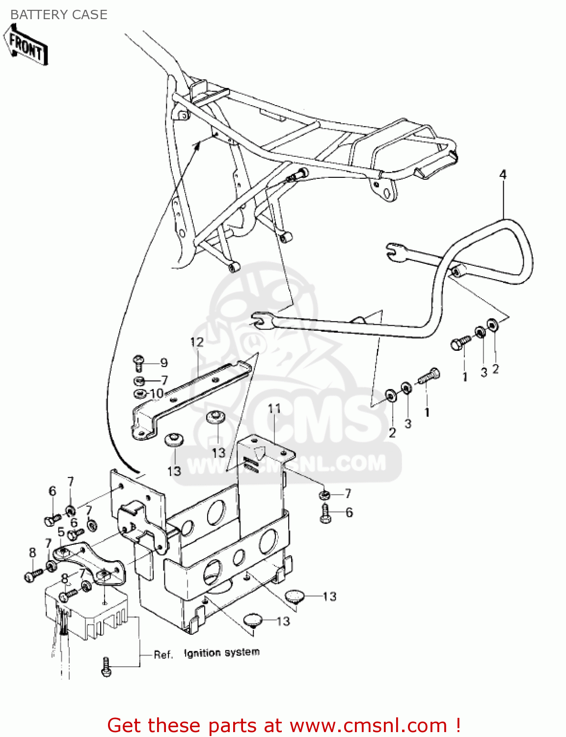 BATTERY CASE KZ400H1 1979 USA CANADA / MPH KPH