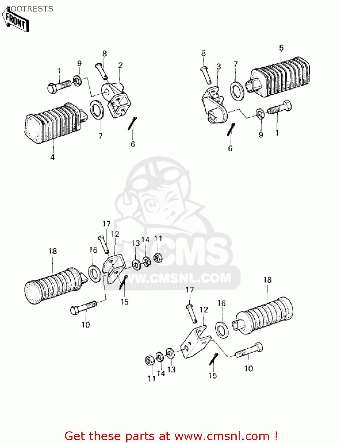 FOOTRESTS KZ400H1 1979 USA CANADA / MPH KPH