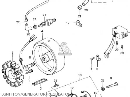 IGNITION/GENERATOR/REGULATOR - KZ400H1 1979 USA CANADA / MPH KPH
