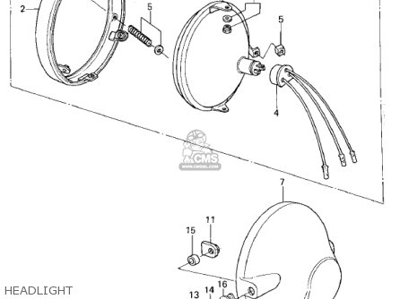 HEADLIGHT - KZ400H1 1979 USA CANADA / MPH KPH