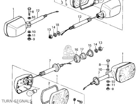 TURN SIGNALS - KZ400H1 1979 USA CANADA / MPH KPH