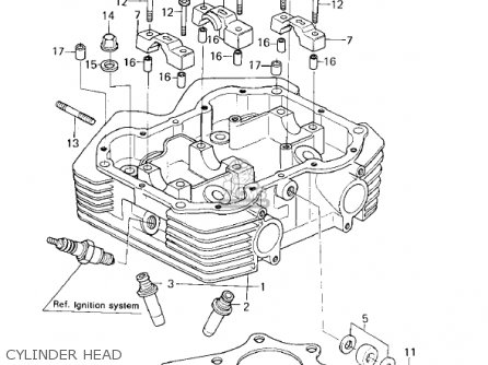 CYLINDER HEAD - KZ400H1 1979 USA CANADA / MPH KPH