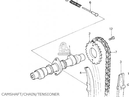 CAMSHAFT/CHAIN/TENSIONER - KZ400H1 1979 USA CANADA / MPH KPH