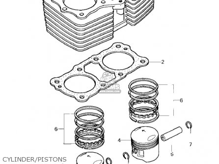 CYLINDER/PISTONS - KZ400H1 1979 USA CANADA / MPH KPH