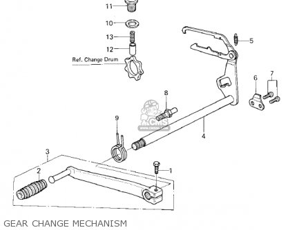 GEAR CHANGE MECHANISM - KZ400H1 1979 USA CANADA / MPH KPH