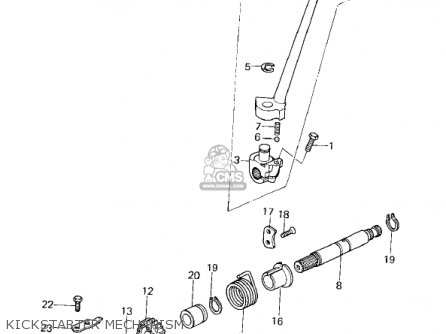 KICKSTARTER MECHANISM - KZ400H1 1979 USA CANADA / MPH KPH