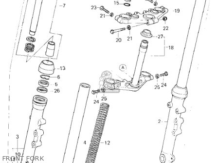 FRONT FORK - KZ400H1 1979 USA CANADA / MPH KPH