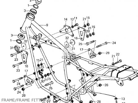 FRAME/FRAME FITTINGS - KZ400H1 1979 USA CANADA / MPH KPH