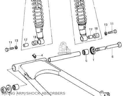 SWING ARM/SHOCK ABSORBERS - KZ400H1 1979 USA CANADA / MPH KPH