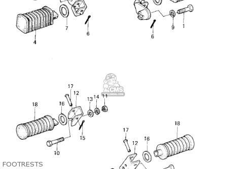 FOOTRESTS - KZ400H1 1979 USA CANADA / MPH KPH